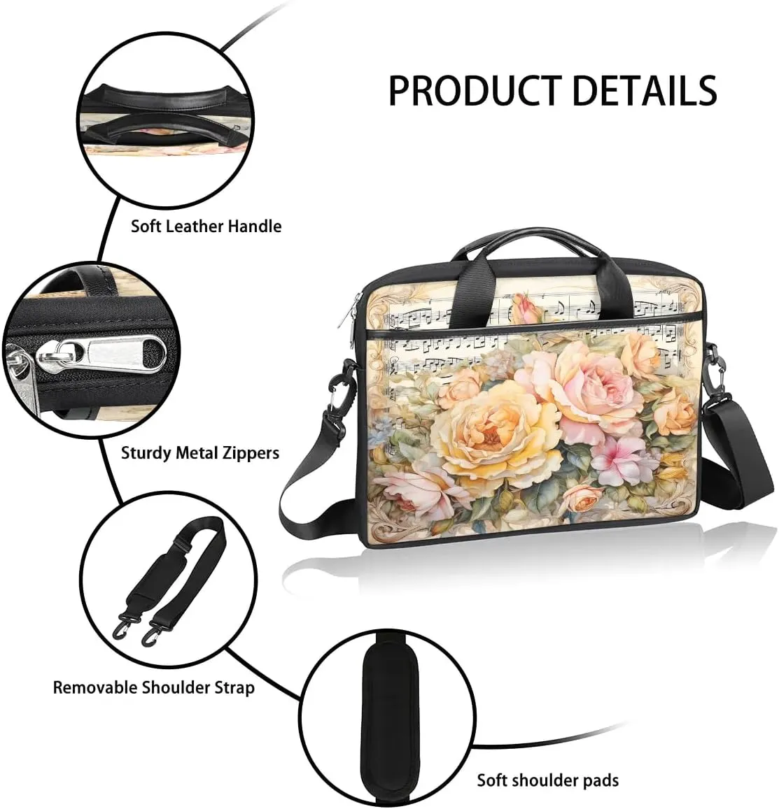 Laptop Shoulder Bag for 13-15 Inch Waterproof Laptop Sleeve Case Bag Slim Computer Carry Case Computer Cases for Laptops