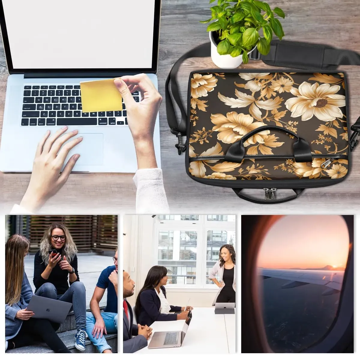 Laptop Shoulder Bag for 13-15 Inch Waterproof Laptop Sleeve Case Bag Slim Computer Carry Case Computer Cases for Laptops