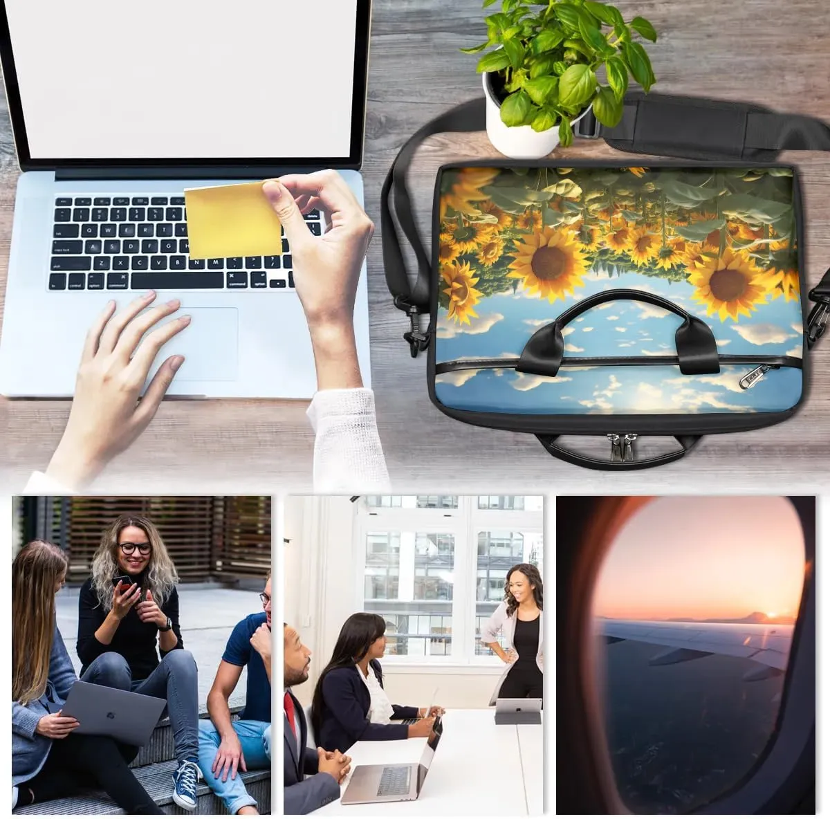 Laptop Shoulder Bag for 13-15 Inch Waterproof Laptop Sleeve Case Bag Slim Computer Carry Case Computer Cases for Laptops
