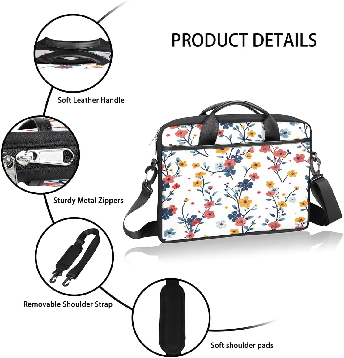 Laptop Shoulder Bag for 13-15 Inch Waterproof Laptop Sleeve Case Bag Slim Computer Carry Case Computer Cases for Laptops