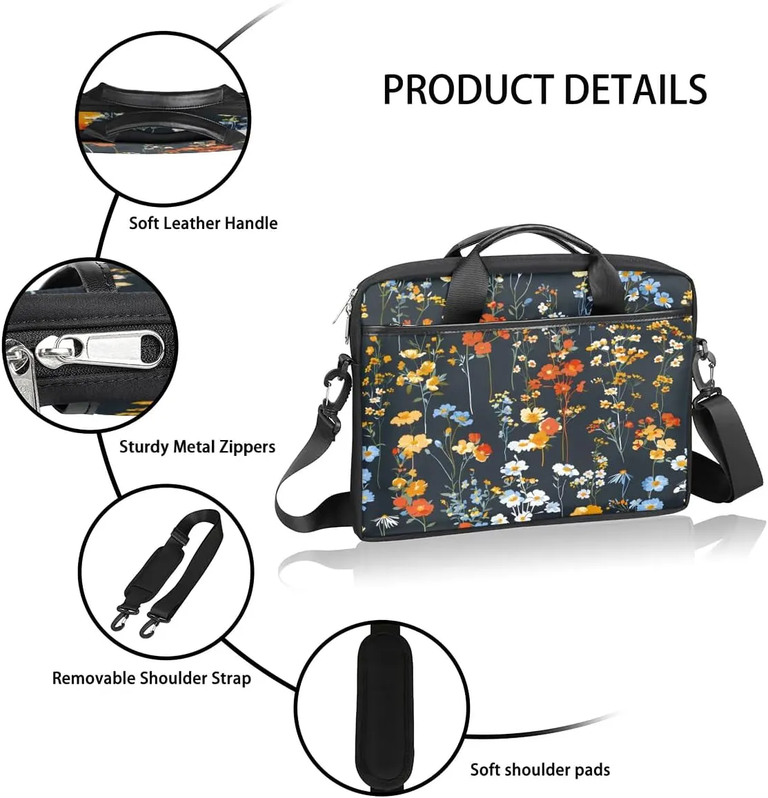Laptop Shoulder Bag for 13-15 Inch Waterproof Laptop Sleeve Case Bag Slim Computer Carry Case Computer Cases for Laptops