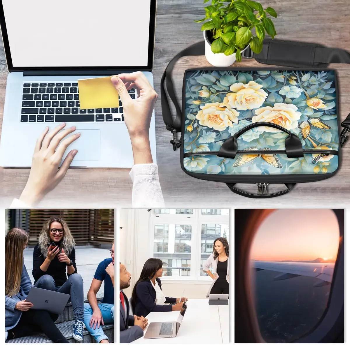 Laptop Shoulder Bag for 13-15 Inch Waterproof Laptop Sleeve Case Bag Slim Computer Carry Case Computer Cases for Laptops