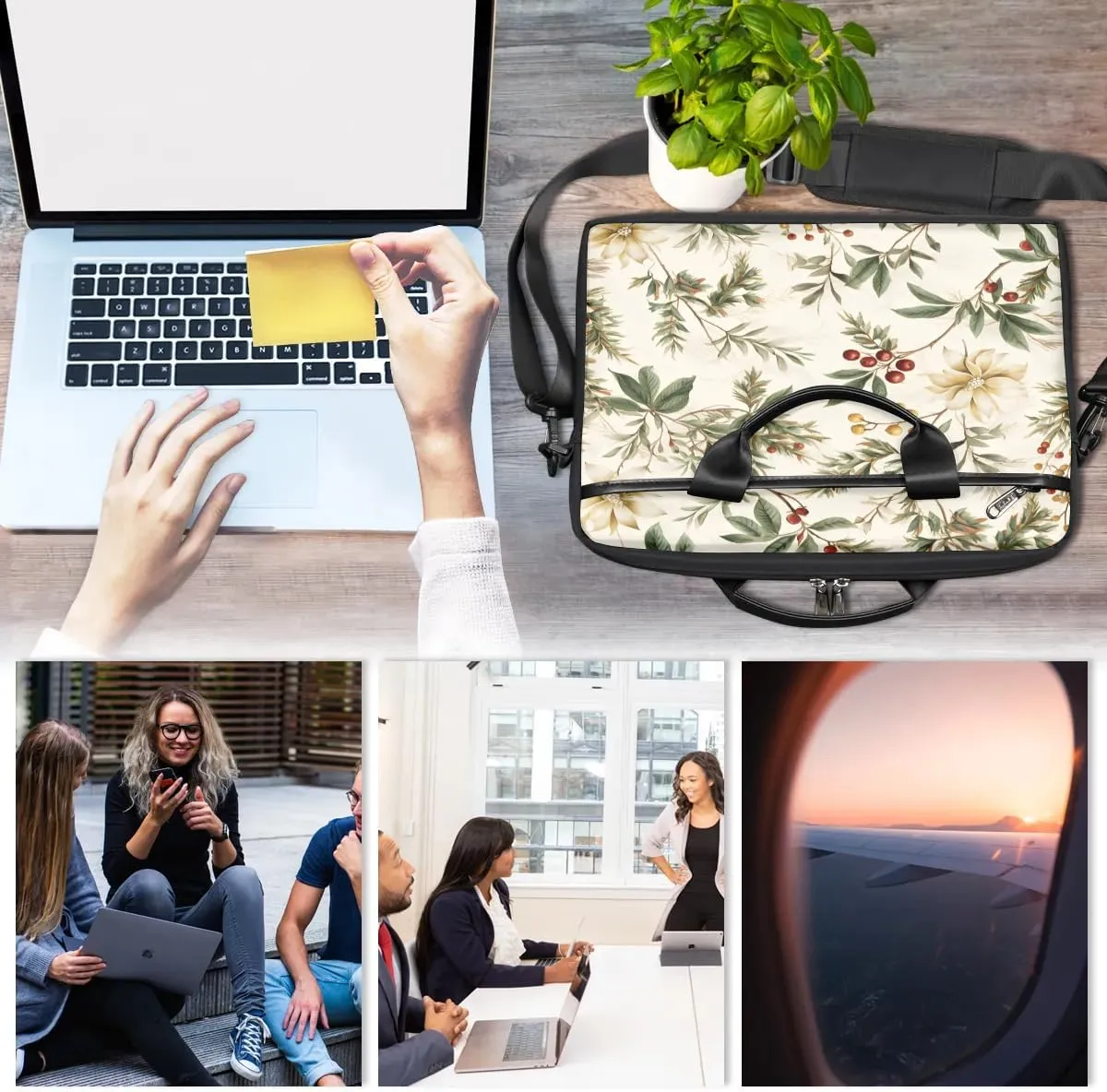 Laptop Shoulder Bag for 13-15 Inch Waterproof Laptop Sleeve Case Bag Slim Computer Carry Case Computer Cases for Laptops