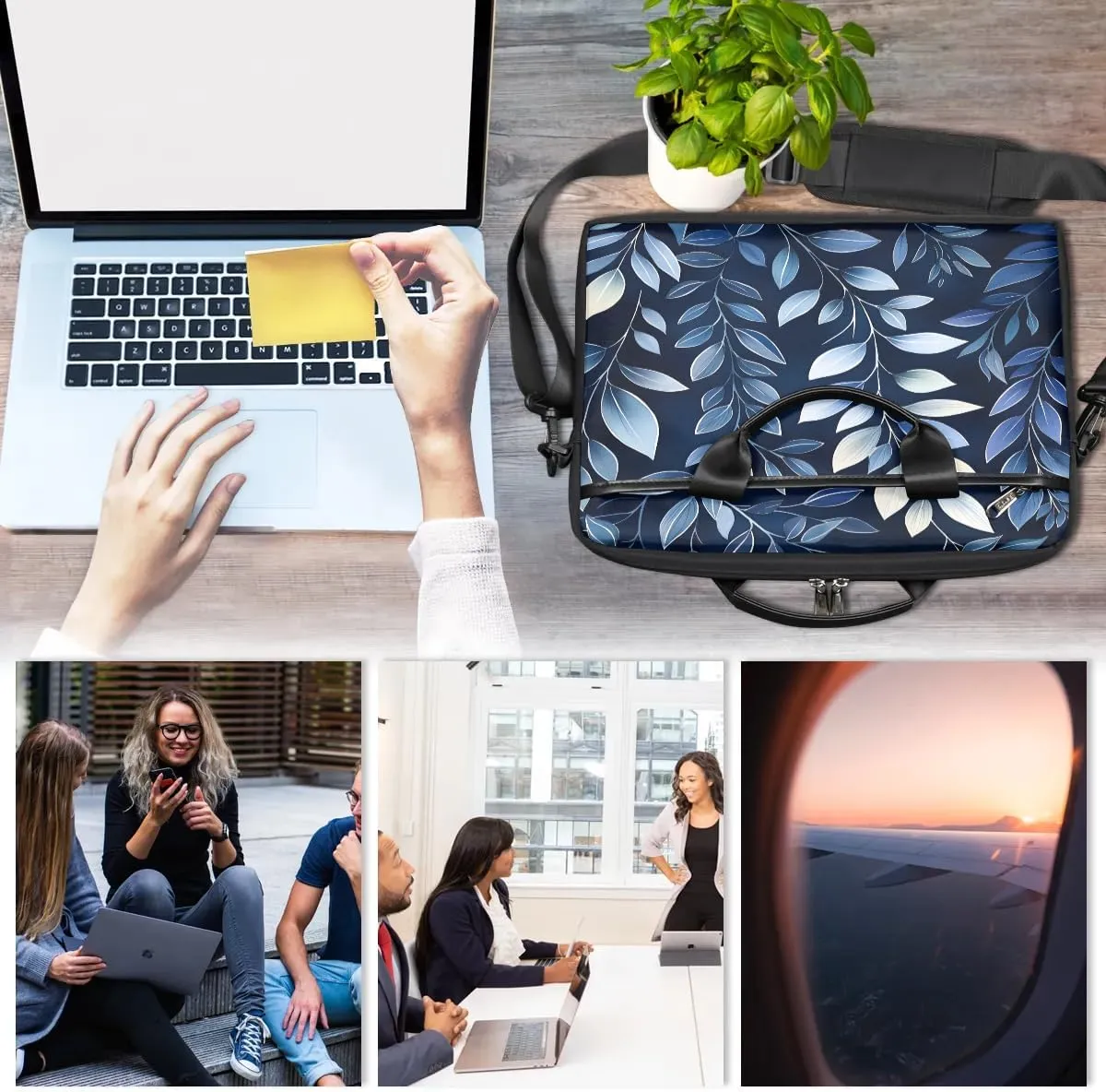 Laptop Shoulder Bag for 13-15 Inch Waterproof Laptop Sleeve Case Bag Slim Computer Carry Case Computer Cases for Laptops