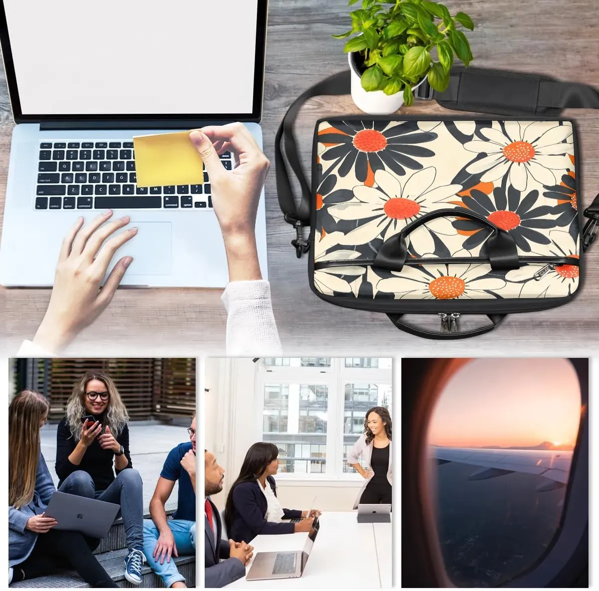 Laptop Shoulder Bag for 13-15 Inch Waterproof Laptop Sleeve Case Bag Slim Computer Carry Case Computer Cases for Laptops