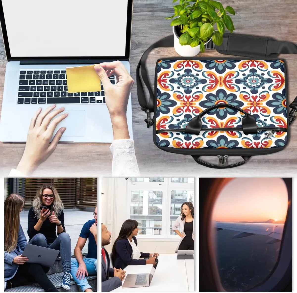 Laptop Shoulder Bag for 13-15 Inch Waterproof Laptop Sleeve Case Bag Slim Computer Carry Case Computer Cases for Laptops