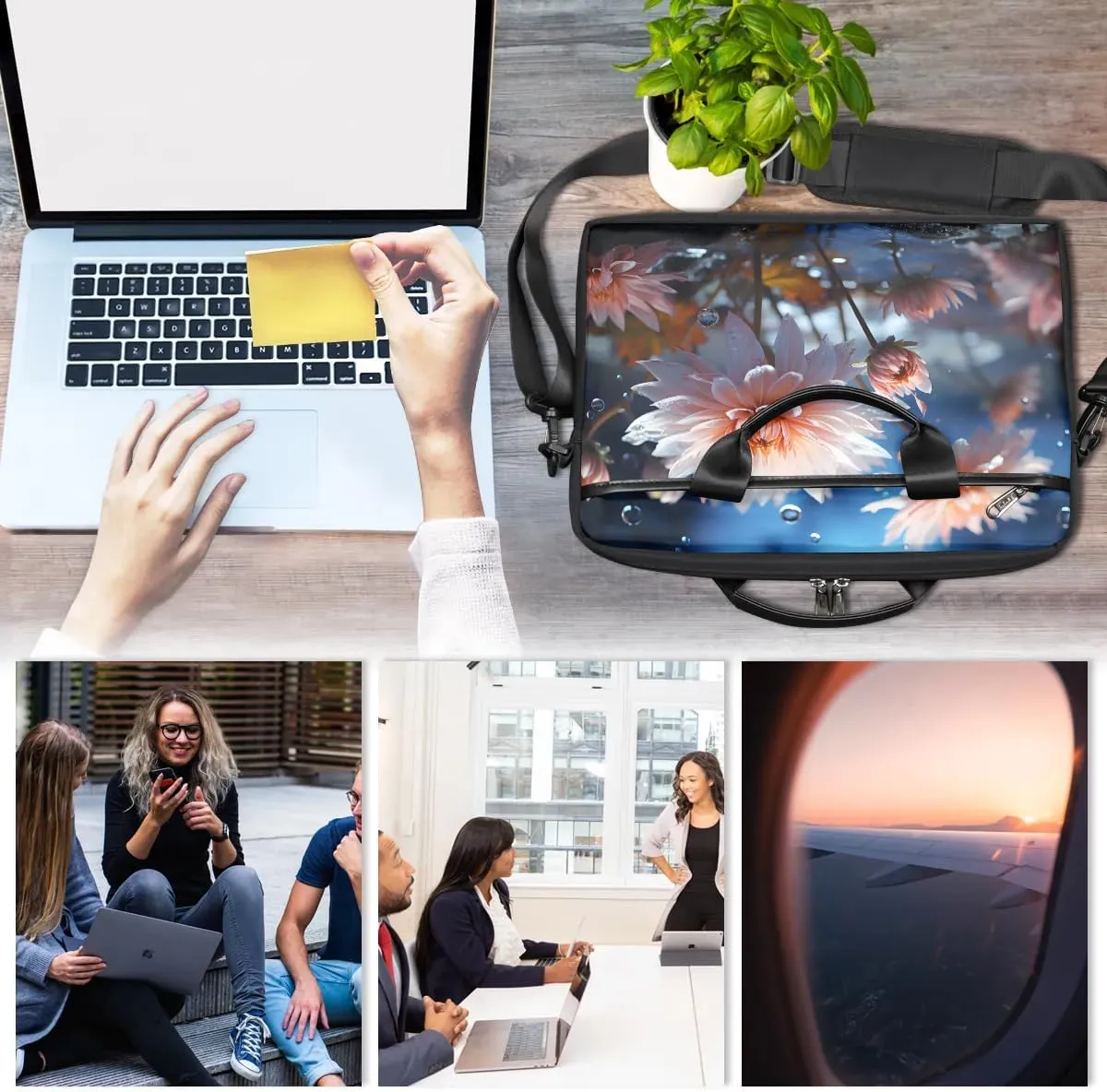 Laptop Shoulder Bag for 13-15 Inch Waterproof Laptop Sleeve Case Bag Slim Computer Carry Case Computer Cases for Laptops