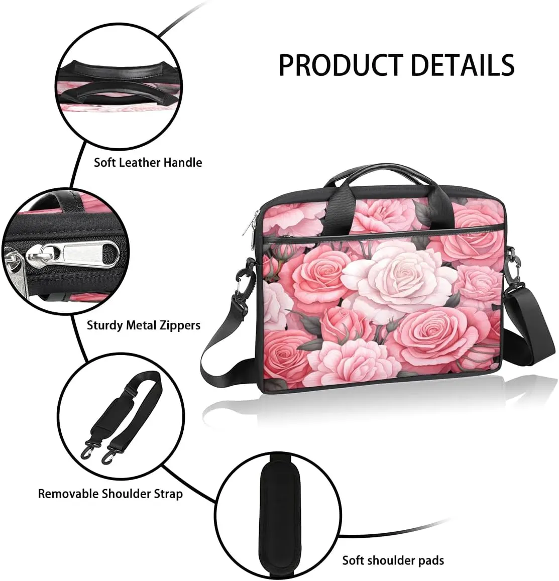 Laptop Shoulder Bag for 13-15 Inch Waterproof Laptop Sleeve Case Bag Slim Computer Carry Case Computer Cases for Laptops