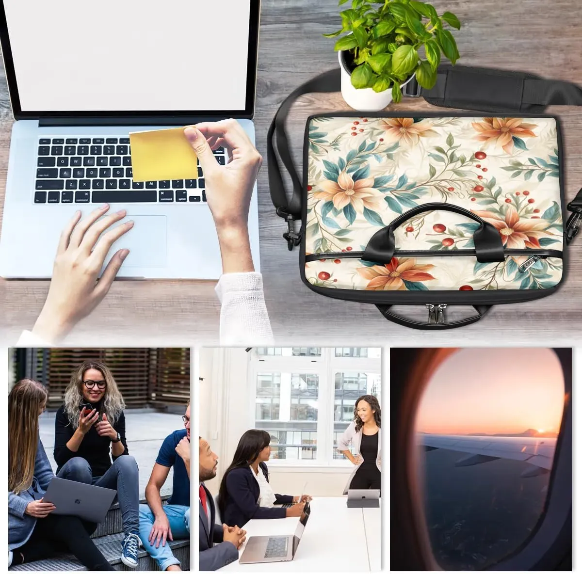 Laptop Shoulder Bag for 13-15 Inch Waterproof Laptop Sleeve Case Bag Slim Computer Carry Case Computer Cases for Laptops