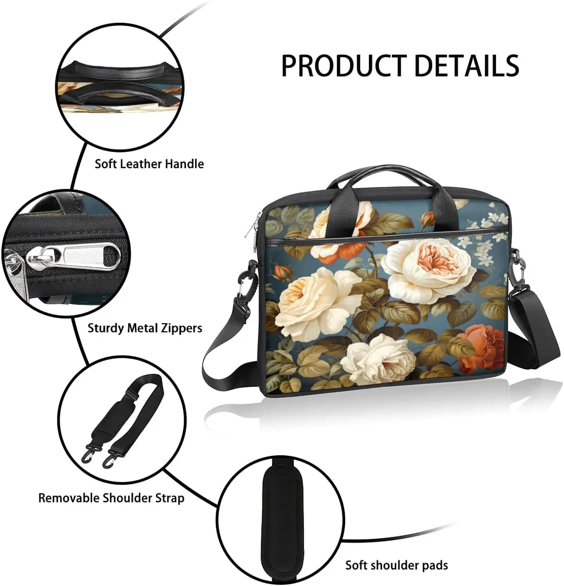 Laptop Shoulder Bag for 13-15 Inch Waterproof Laptop Sleeve Case Bag Slim Computer Carry Case Computer Cases for Laptops
