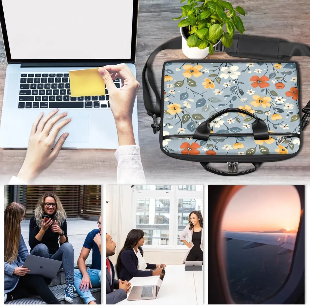 Laptop Shoulder Bag for 13-15 Inch Waterproof Laptop Sleeve Case Bag Slim Computer Carry Case Computer Cases for Laptops