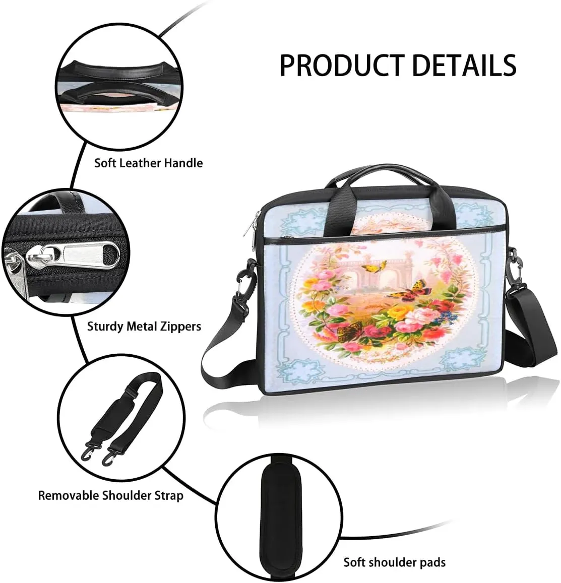 Laptop Shoulder Bag for 13-15 Inch Waterproof Laptop Sleeve Case Bag Slim Computer Carry Case Computer Cases for Laptops