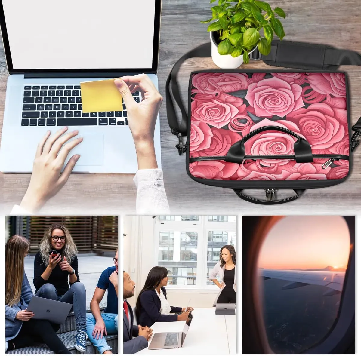 Laptop Shoulder Bag for 13-15 Inch Waterproof Laptop Sleeve Case Bag Slim Computer Carry Case Computer Cases for Laptops