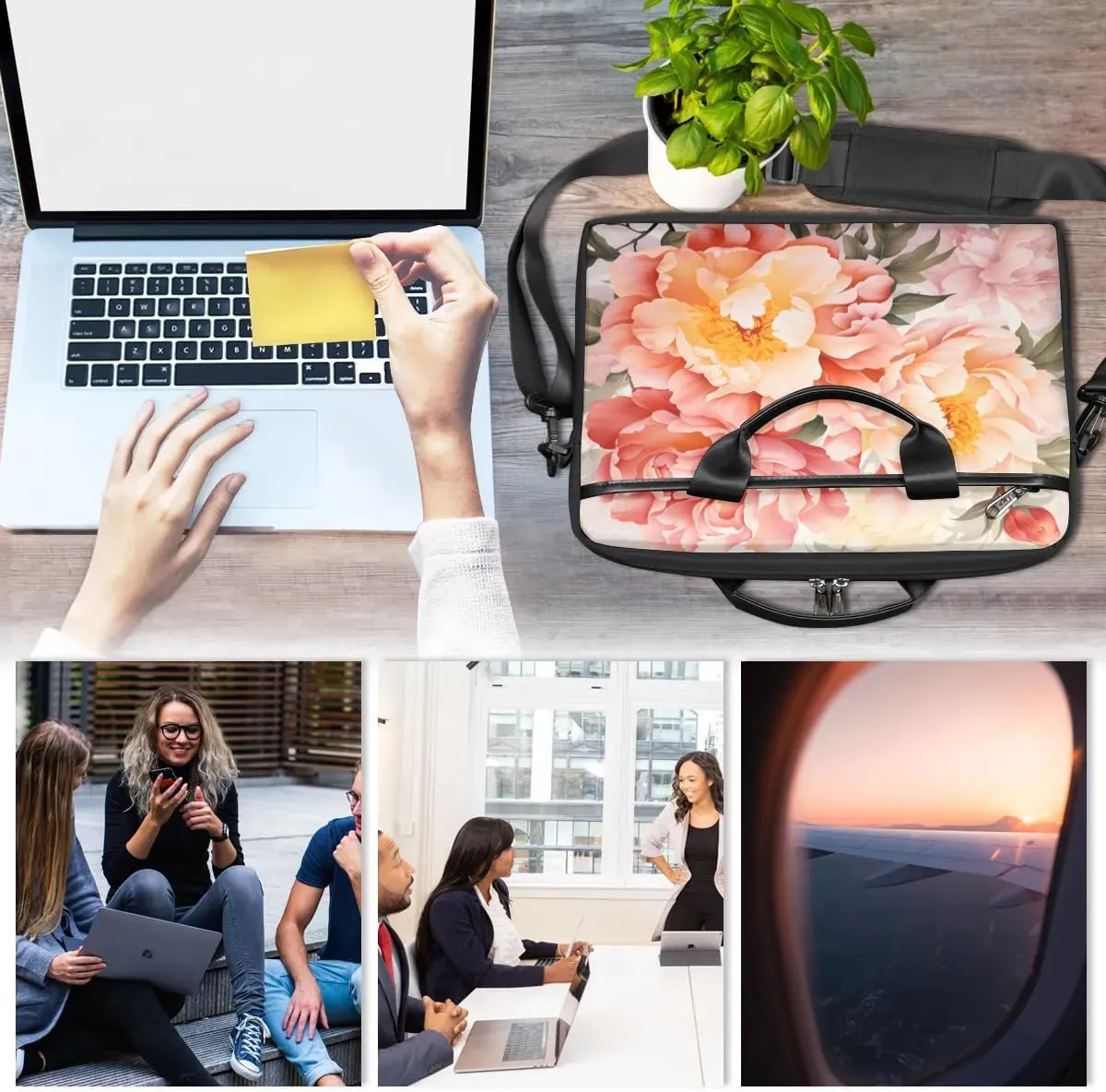 Laptop Shoulder Bag for 13-15 Inch Waterproof Laptop Sleeve Case Bag Slim Computer Carry Case Computer Cases for Laptops