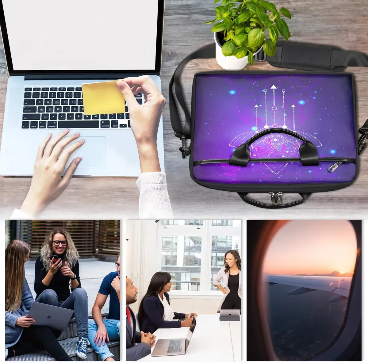 Laptop Shoulder Bag for 13-15 Inch Waterproof Laptop Sleeve Case Bag Slim Computer Carry Case Computer Cases for Laptops