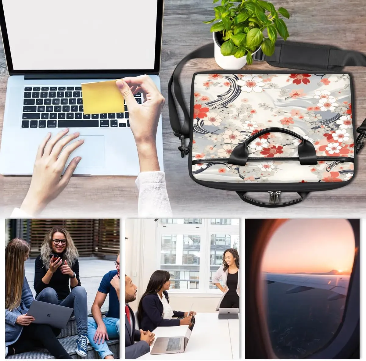 Laptop Shoulder Bag for 13-15 Inch Waterproof Laptop Sleeve Case Bag Slim Computer Carry Case Computer Cases for Laptops