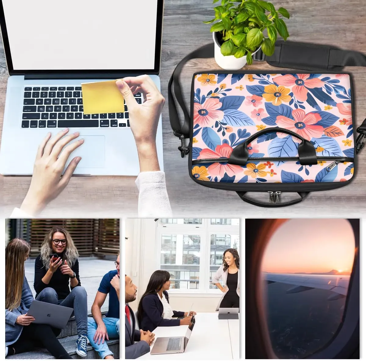 Laptop Shoulder Bag for 13-15 Inch Waterproof Laptop Sleeve Case Bag Slim Computer Carry Case Computer Cases for Laptops
