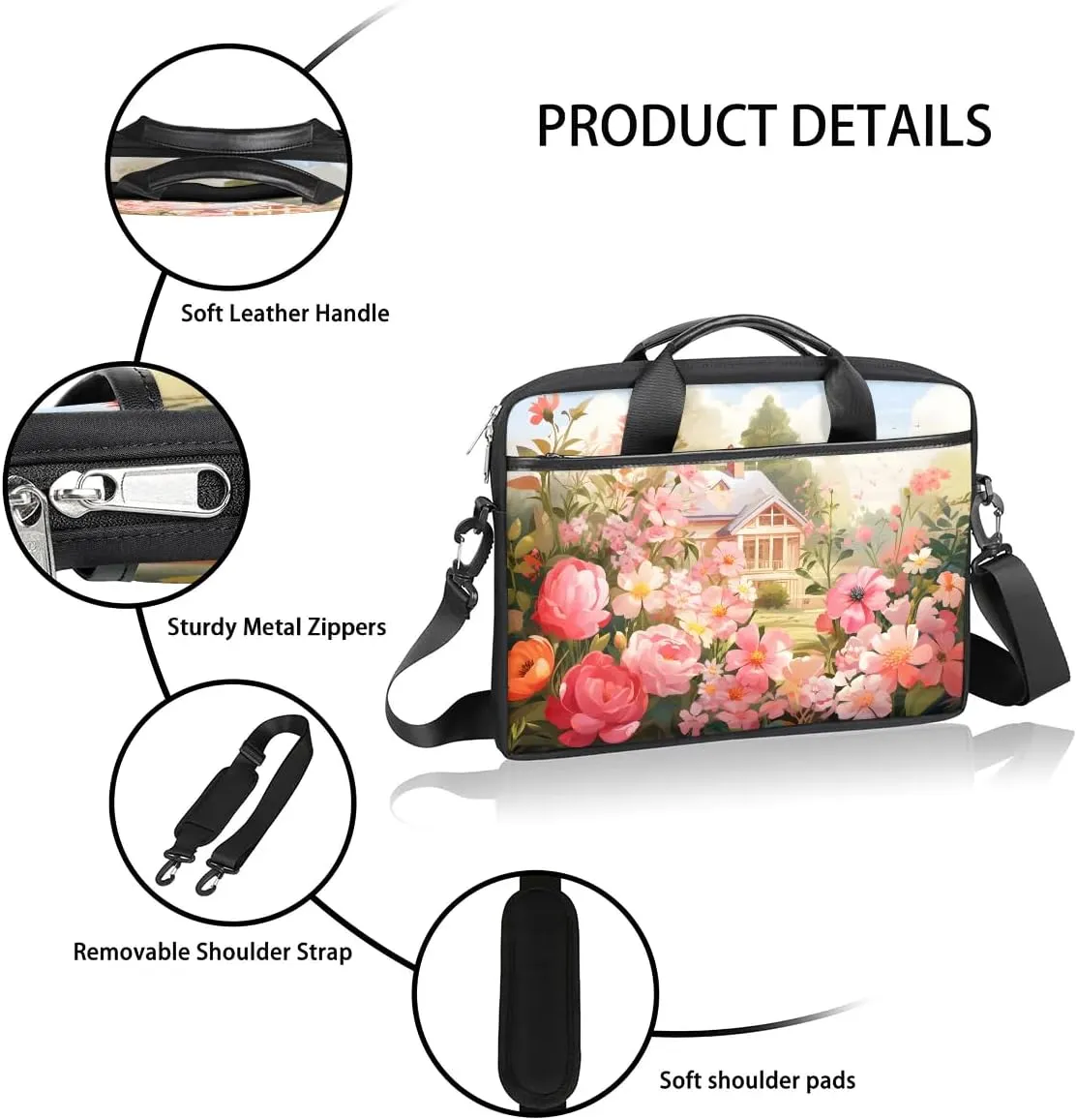 Laptop Shoulder Bag for 13-15 Inch Waterproof Laptop Sleeve Case Bag Slim Computer Carry Case Computer Cases for Laptops