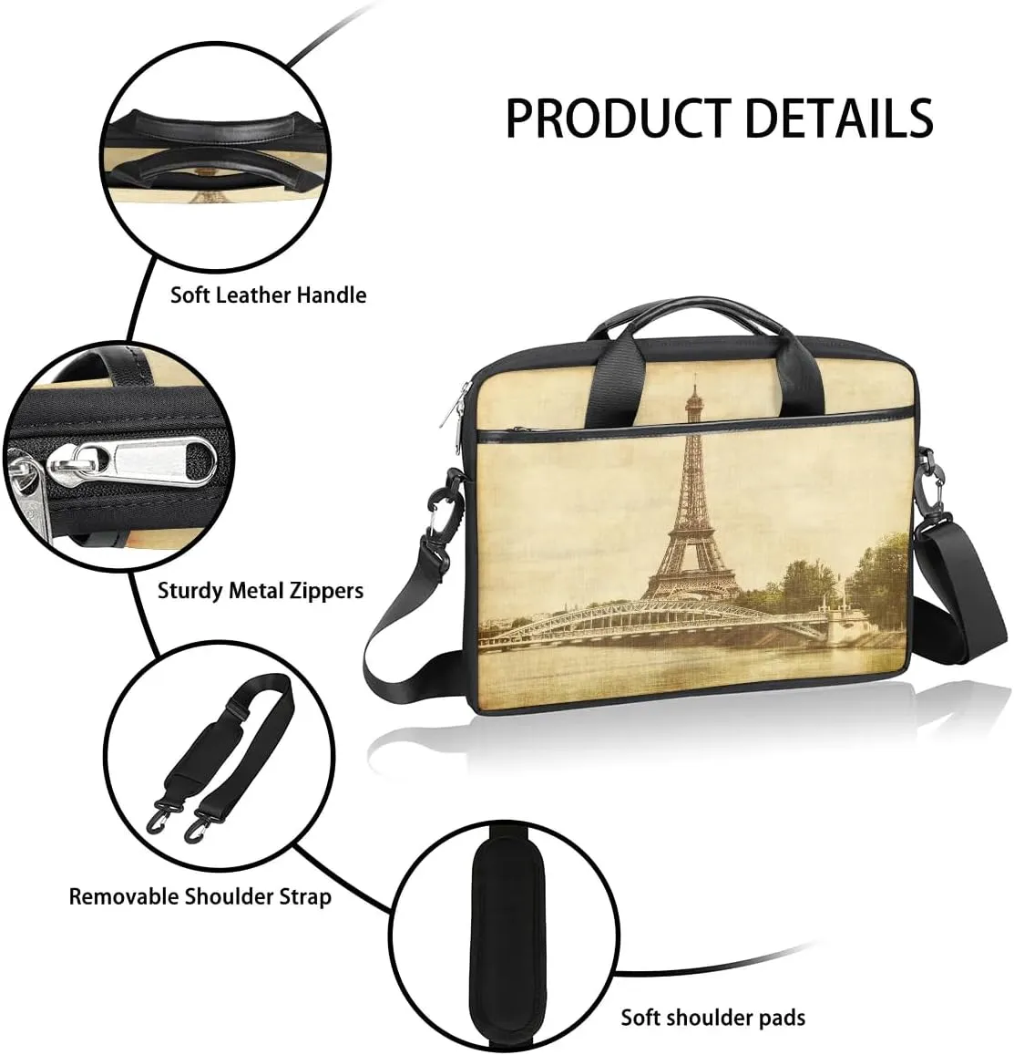 Laptop Shoulder Bag for 13-15 Inch Waterproof Laptop Sleeve Case Bag Slim Computer Carry Case Computer Cases for Laptops
