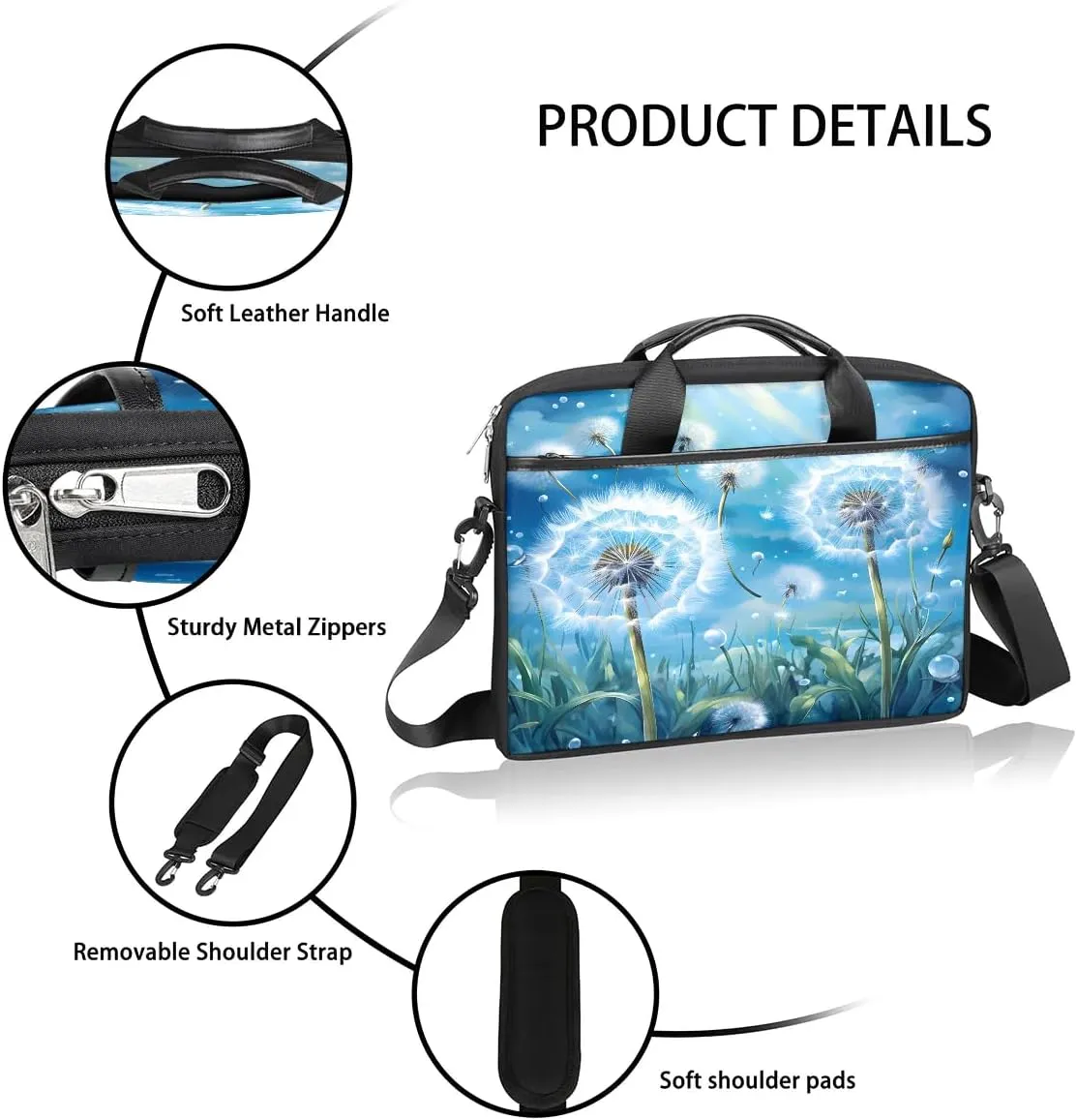 Laptop Shoulder Bag for 13-15 Inch Waterproof Laptop Sleeve Case Bag Slim Computer Carry Case Computer Cases for Laptops