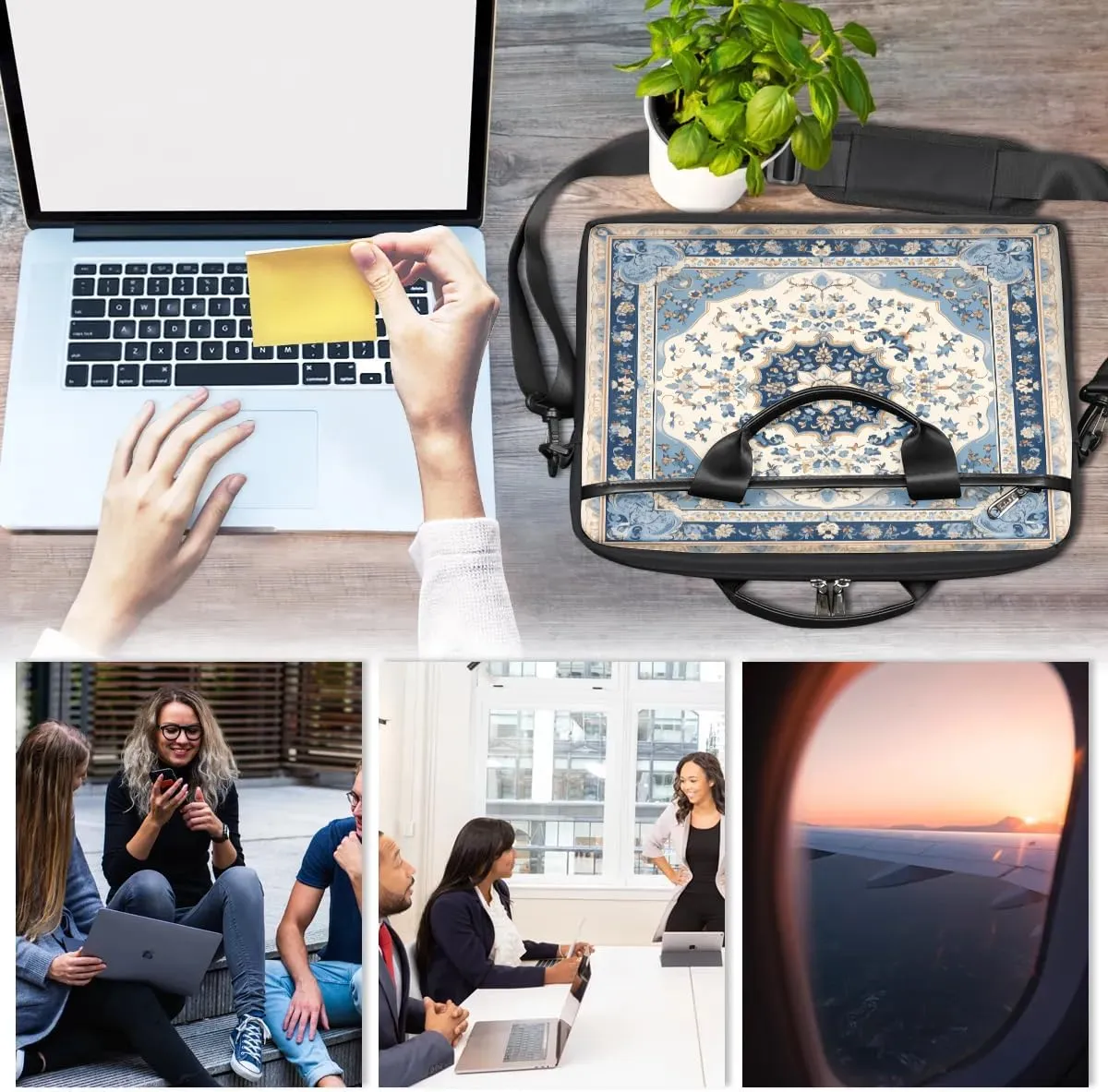Laptop Shoulder Bag for 13-15 Inch Waterproof Laptop Sleeve Case Bag Slim Computer Carry Case Computer Cases for Laptops