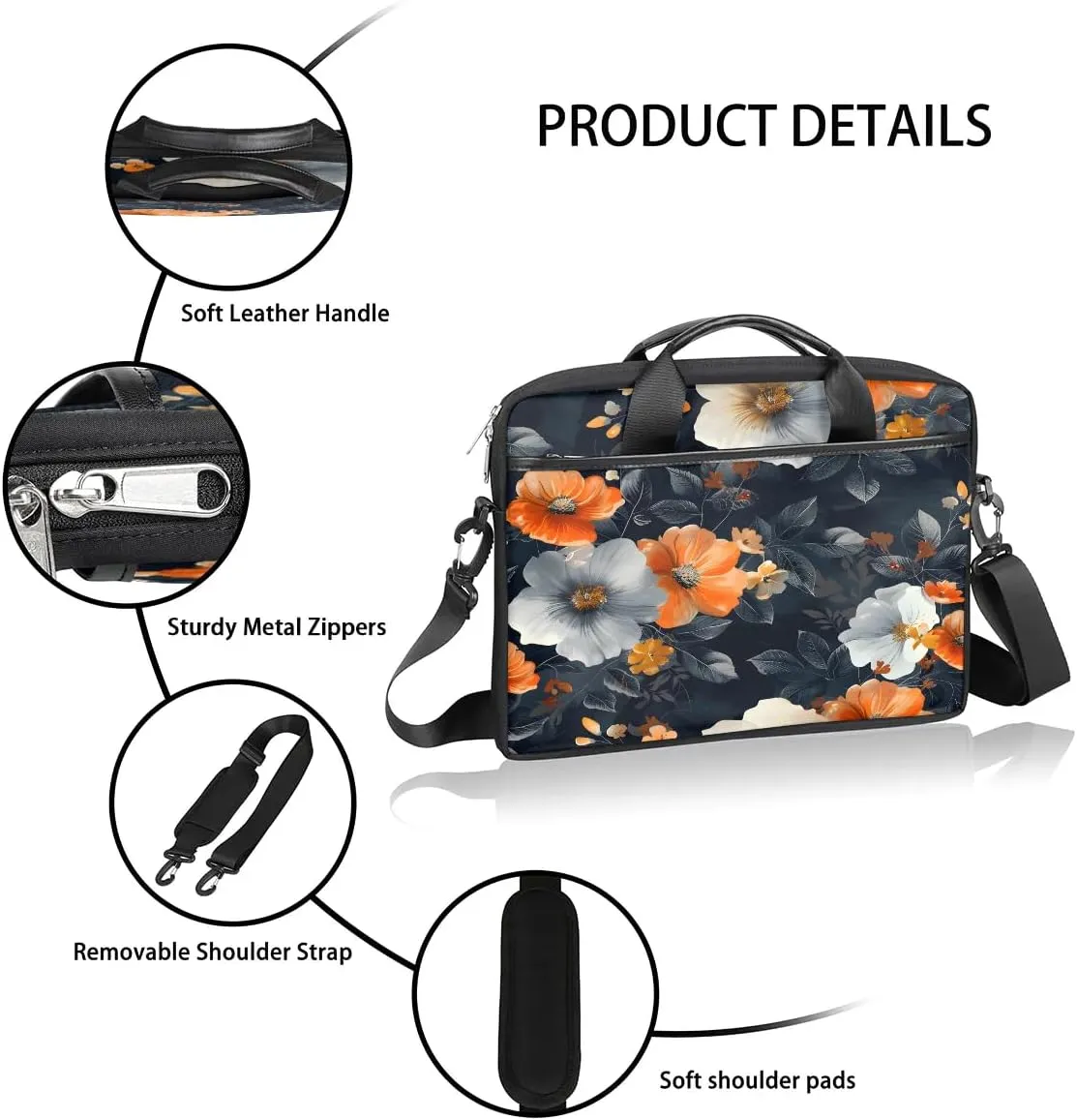 Laptop Shoulder Bag for 13-15 Inch Waterproof Laptop Sleeve Case Bag Slim Computer Carry Case Computer Cases for Laptops