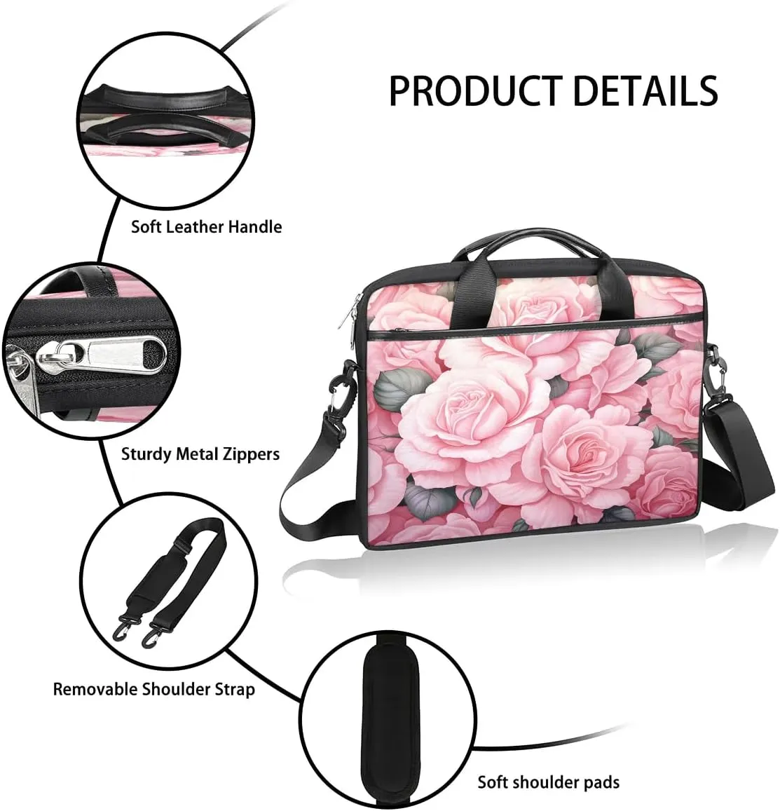 Laptop Shoulder Bag for 13-15 Inch Waterproof Laptop Sleeve Case Bag Slim Computer Carry Case Computer Cases for Laptops