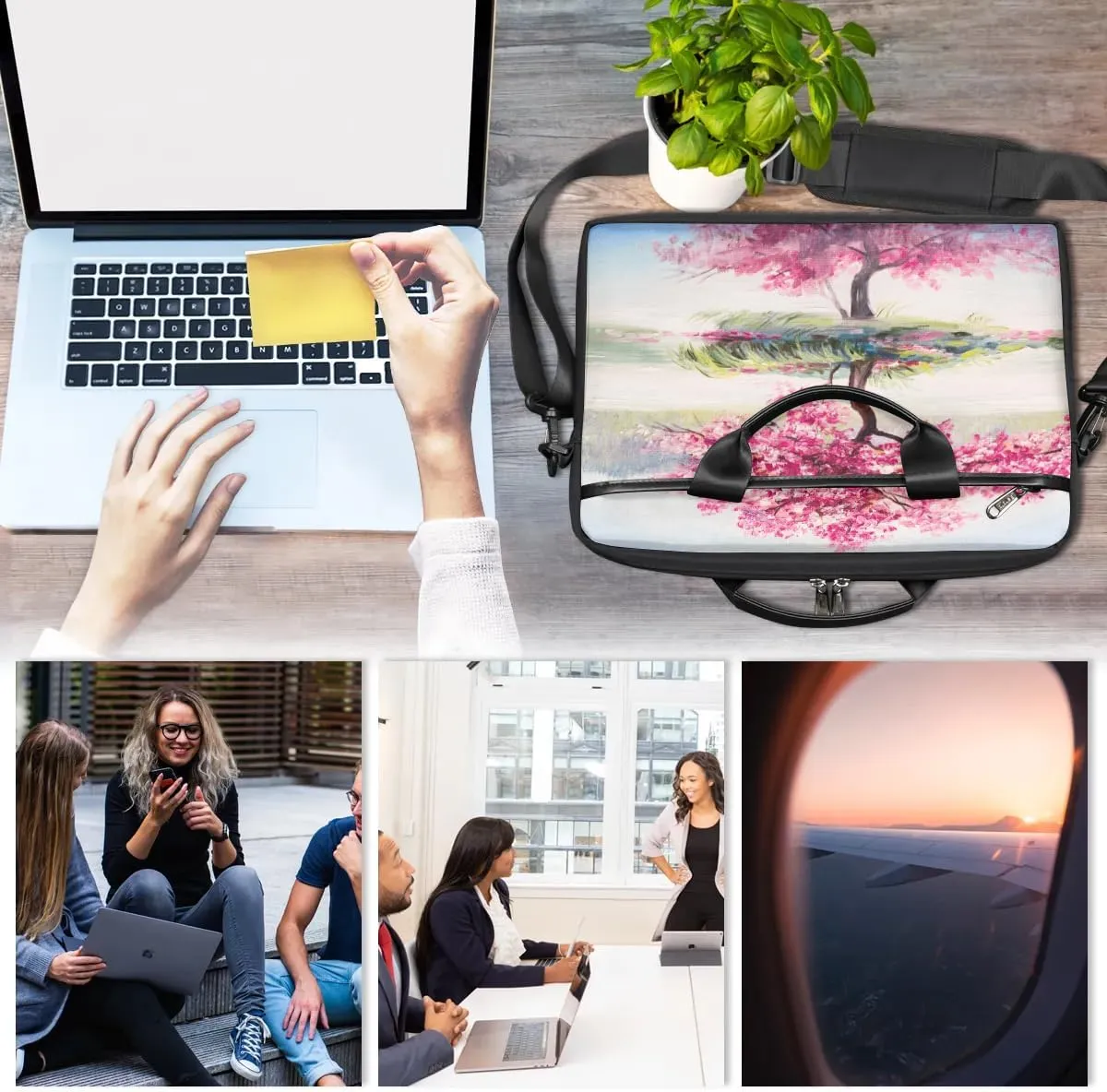 Laptop Shoulder Bag for 13-15 Inch Waterproof Laptop Sleeve Case Bag Slim Computer Carry Case Computer Cases for Laptops