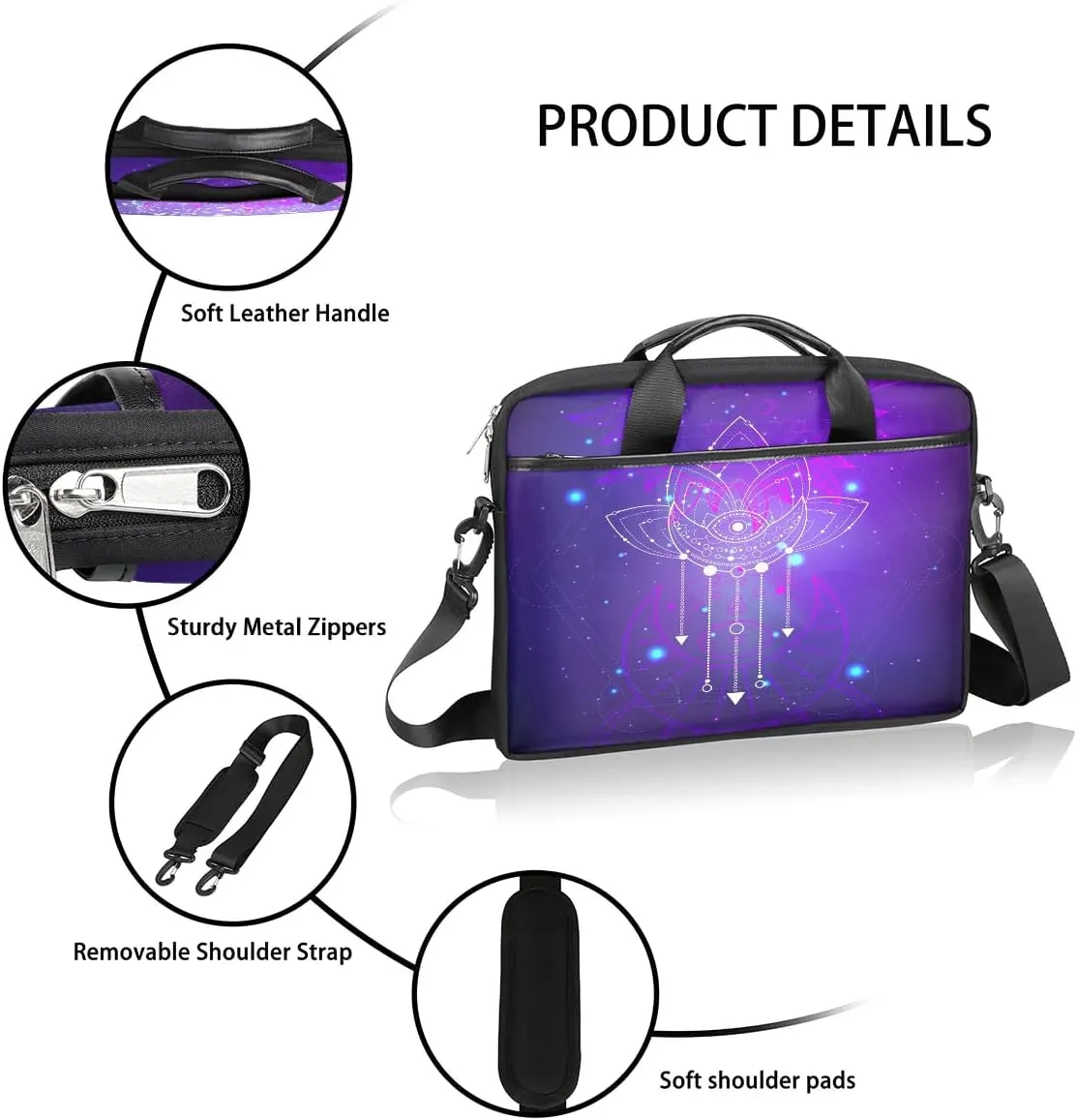 Laptop Shoulder Bag for 13-15 Inch Waterproof Laptop Sleeve Case Bag Slim Computer Carry Case Computer Cases for Laptops