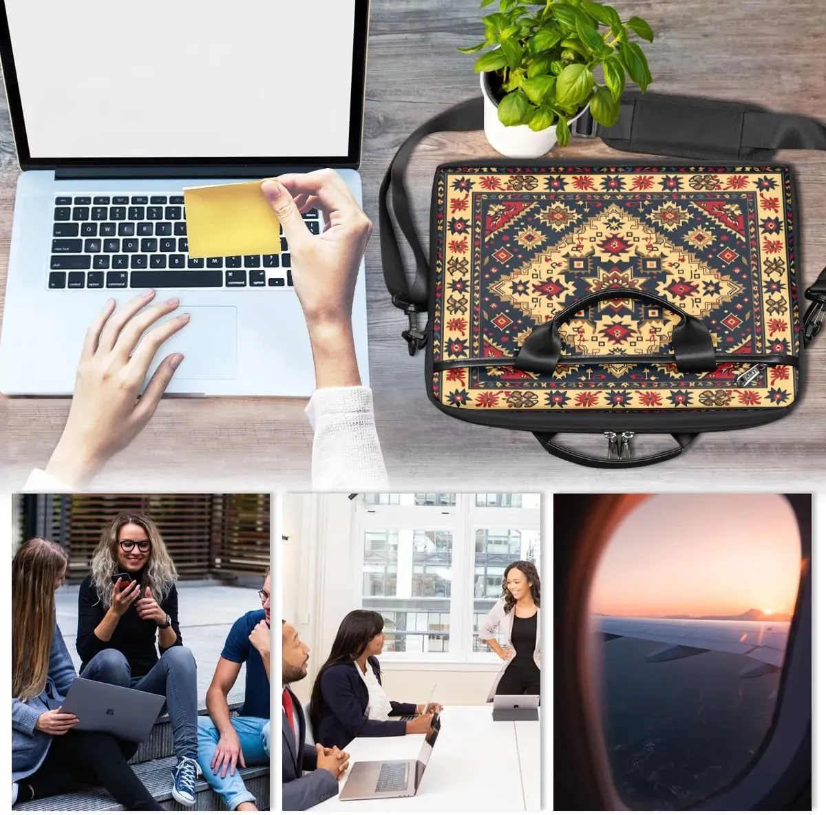 Laptop Shoulder Bag for 13-15 Inch Waterproof Laptop Sleeve Case Bag Slim Computer Carry Case Computer Cases for Laptops