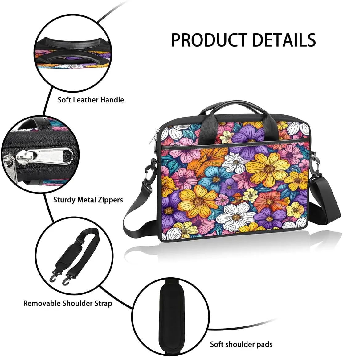 Laptop Shoulder Bag for 13-15 Inch Waterproof Laptop Sleeve Case Bag Slim Computer Carry Case Computer Cases for Laptops