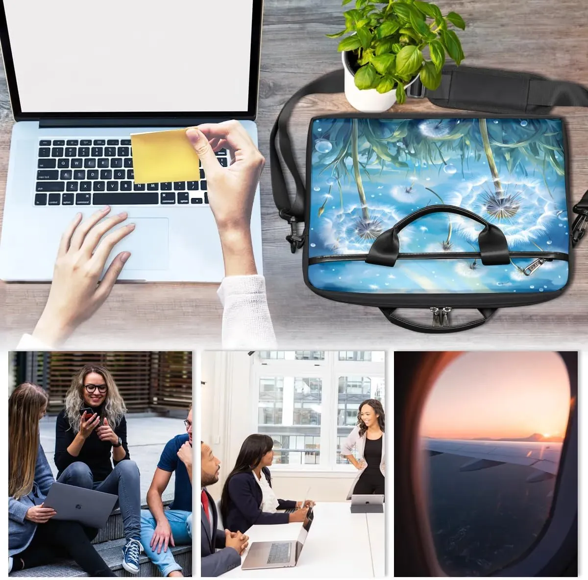 Laptop Shoulder Bag for 13-15 Inch Waterproof Laptop Sleeve Case Bag Slim Computer Carry Case Computer Cases for Laptops
