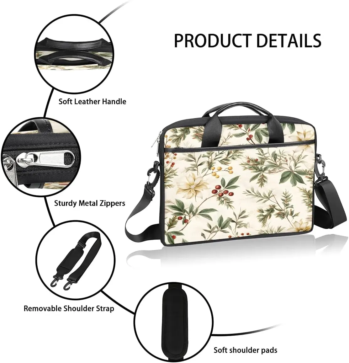 Laptop Shoulder Bag for 13-15 Inch Waterproof Laptop Sleeve Case Bag Slim Computer Carry Case Computer Cases for Laptops