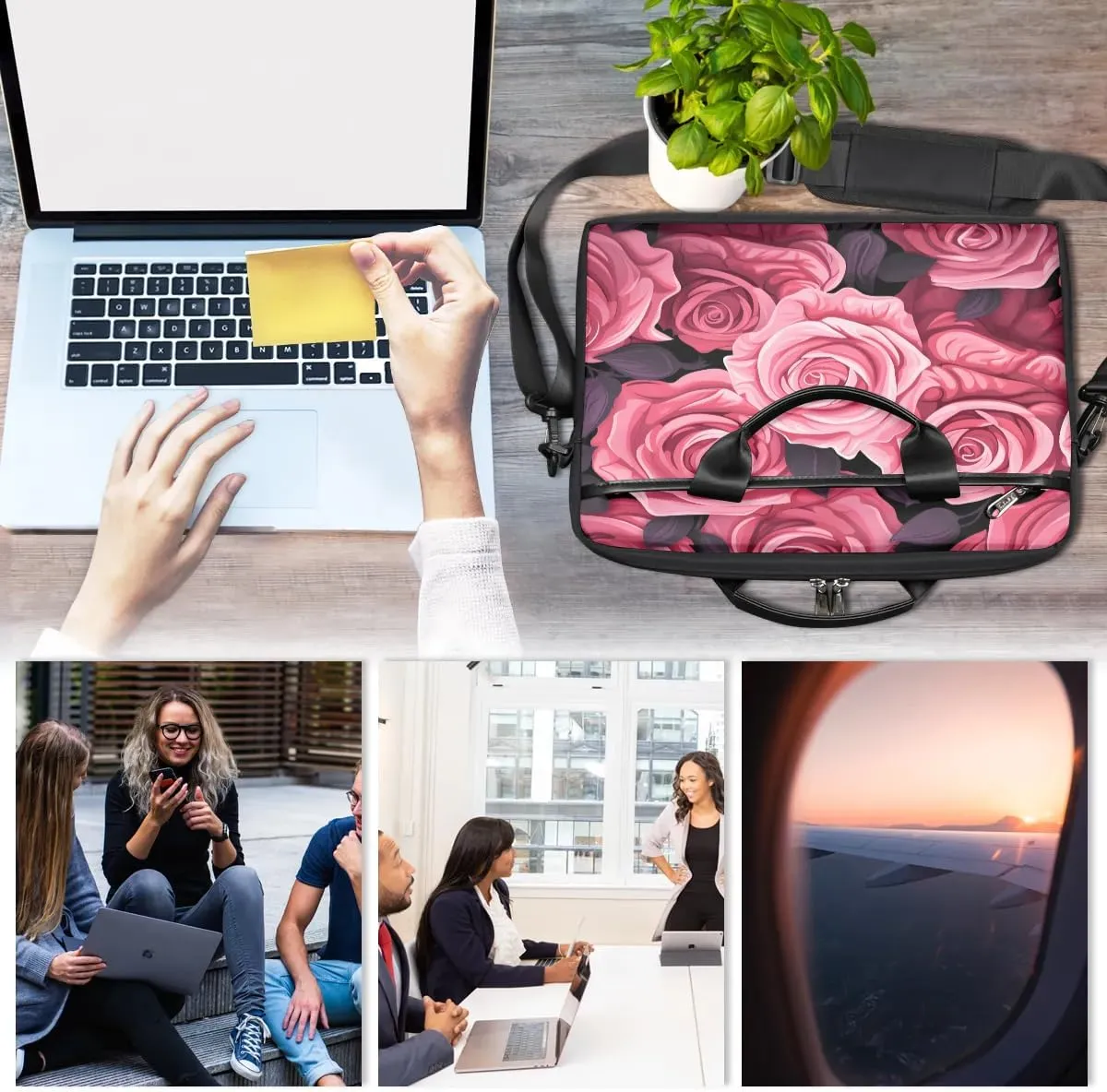 Laptop Shoulder Bag for 13-15 Inch Waterproof Laptop Sleeve Case Bag Slim Computer Carry Case Computer Cases for Laptops