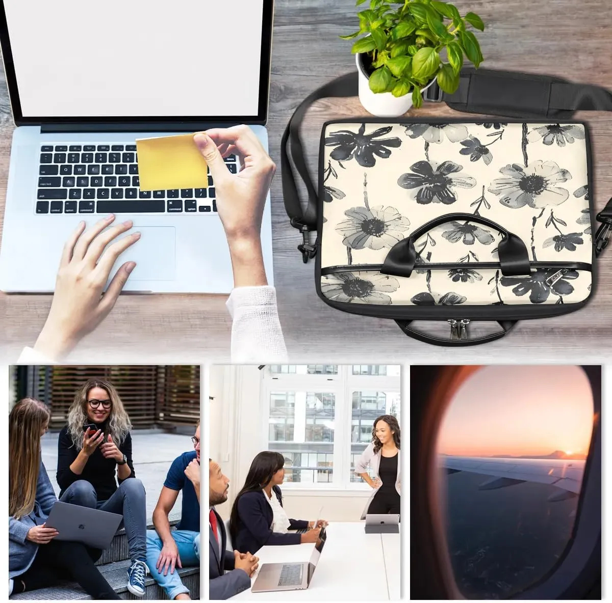 Laptop Shoulder Bag for 13-15 Inch Waterproof Laptop Sleeve Case Bag Slim Computer Carry Case Computer Cases for Laptops