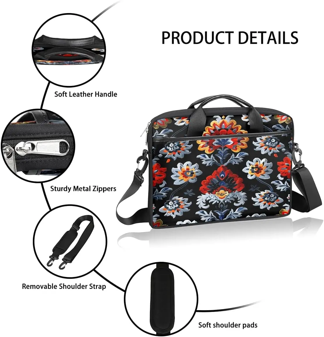 Laptop Shoulder Bag for 13-15 Inch Waterproof Laptop Sleeve Case Bag Slim Computer Carry Case Computer Cases for Laptops