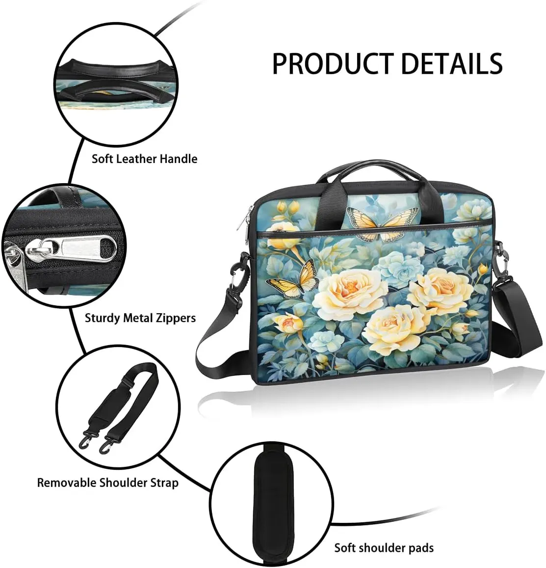 Laptop Shoulder Bag for 13-15 Inch Waterproof Laptop Sleeve Case Bag Slim Computer Carry Case Computer Cases for Laptops