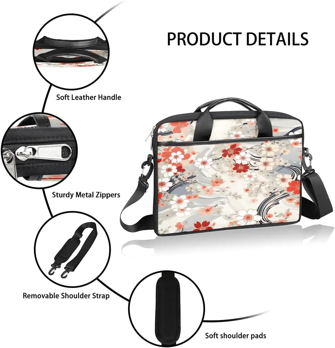Laptop Shoulder Bag for 13-15 Inch Waterproof Laptop Sleeve Case Bag Slim Computer Carry Case Computer Cases for Laptops