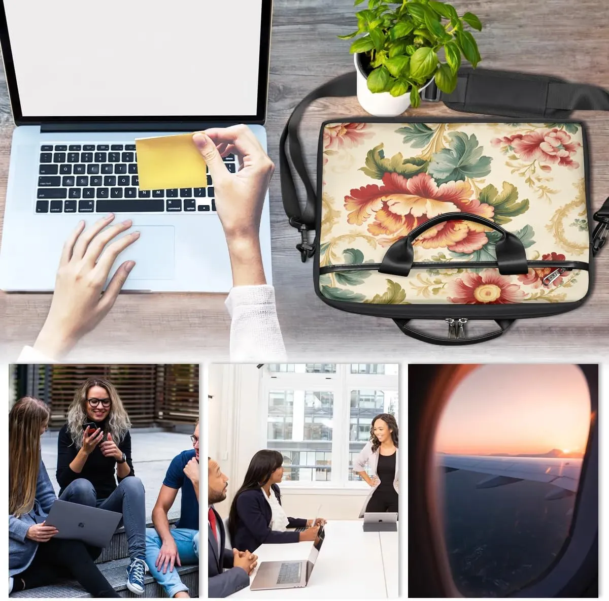 Laptop Shoulder Bag for 13-15 Inch Waterproof Laptop Sleeve Case Bag Slim Computer Carry Case Computer Cases for Laptops