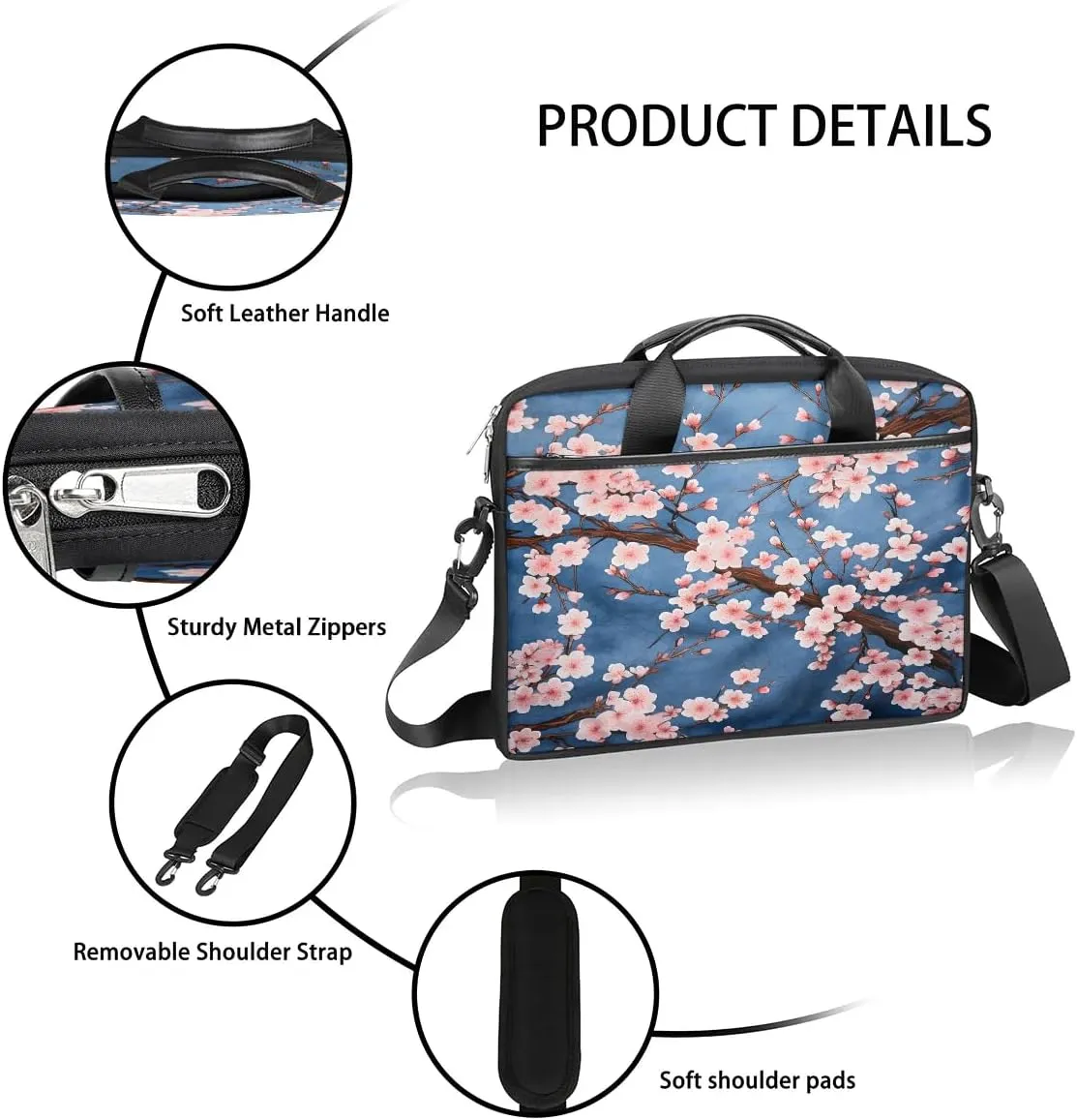 Laptop Shoulder Bag for 13-15 Inch Waterproof Laptop Sleeve Case Bag Slim Computer Carry Case Computer Cases for Laptops