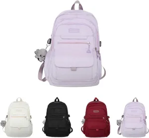 Large Capacity Backpack Aesthetic Cute Outdoor 15.6-Inch Laptop Computer Daypack (Lavender)