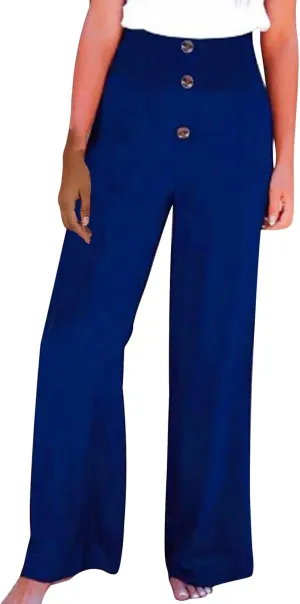 Lastesso Wide Leg Pants Woman Cotton Linen Summer Palazzo Pants Trendy High Waisted Palazzo Trousers Lightweight Boho Clothes