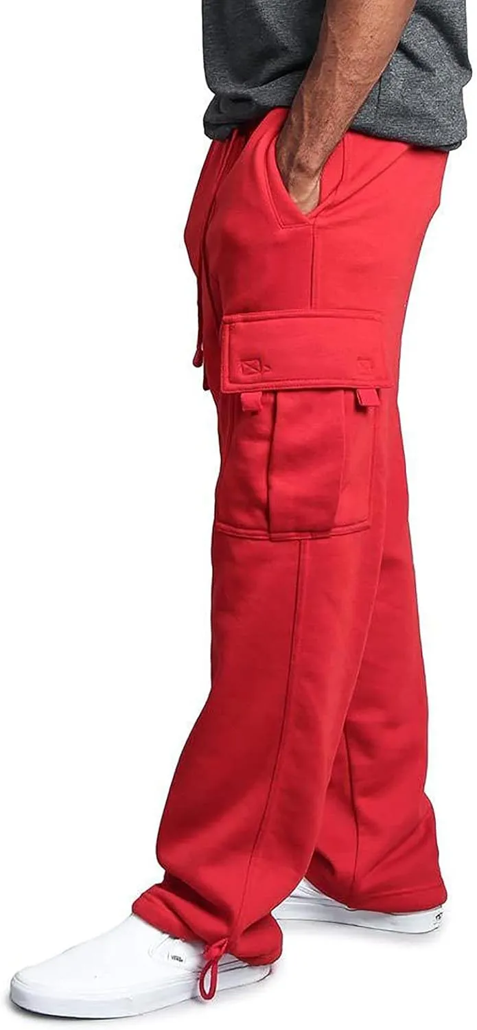 Linen Pants for Men 2023 Fashion Drawstring Stretch Solid Cargo Trousers Multi Pockets Athletic-Fit Sweatpants