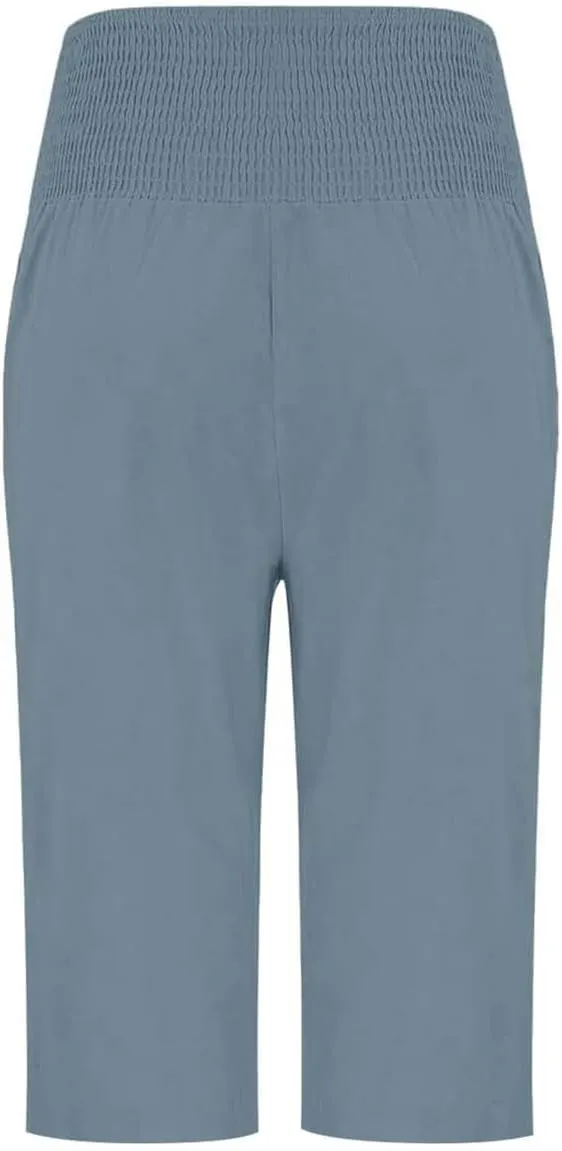 Linen Pants for Women Casual Loose Elastic High Waisted Straight Leg Trousers Palazzo Boho Wide Leg Beach Lounge