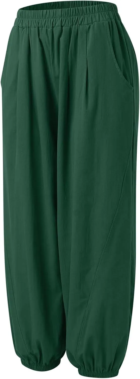 Linen Pants for Women Tall Long Pant Trousers with Pocket Casual Loose Pants Linen Blend Pants Linen Outfit