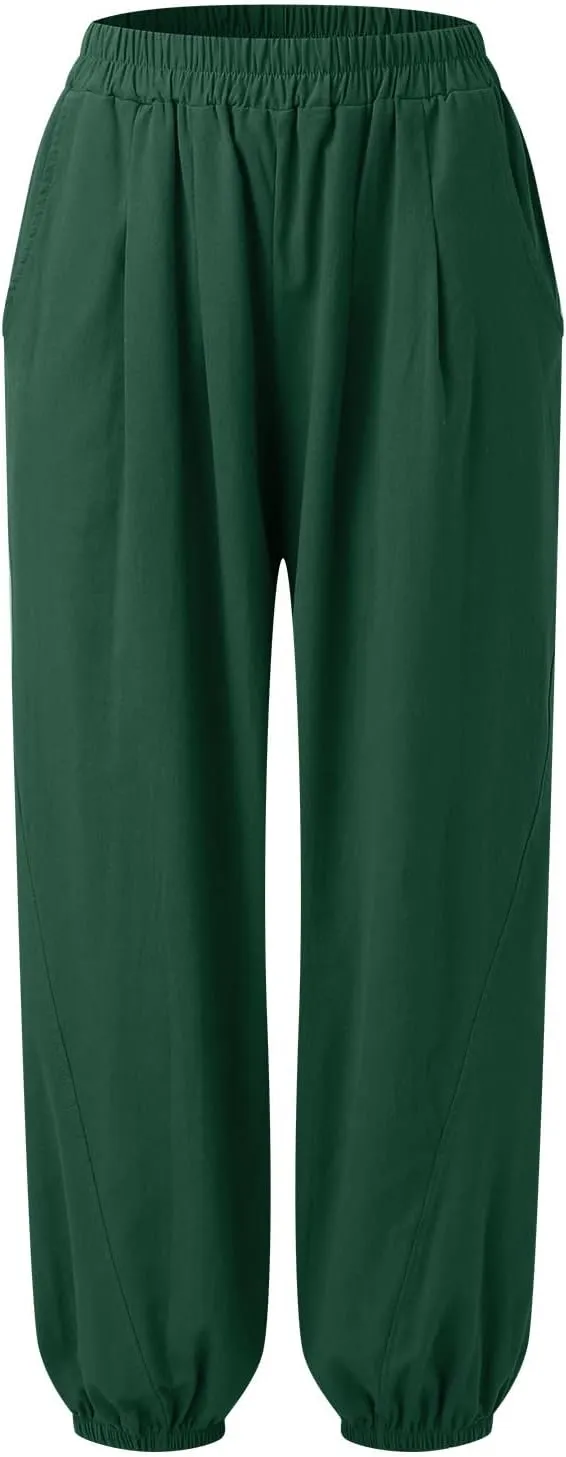 Linen Pants for Women Tall Long Pant Trousers with Pocket Casual Loose Pants Linen Blend Pants Linen Outfit