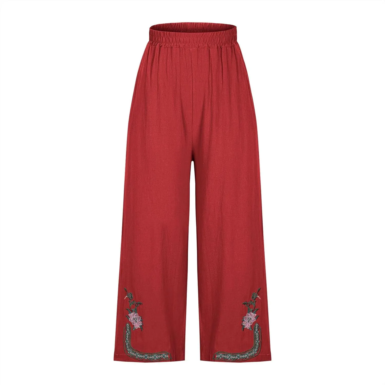 Linen Pants Woman Plus Size Summer Dressy High Waisted Wide Leg Pants Baggy Comfy Casual Trousers with Pockets 2025