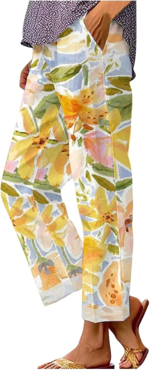 Linen Work Pants Women Plus Size Spring Womens Pants Dressy Casual Linen Womens Hemp Linen Yoga Pants
