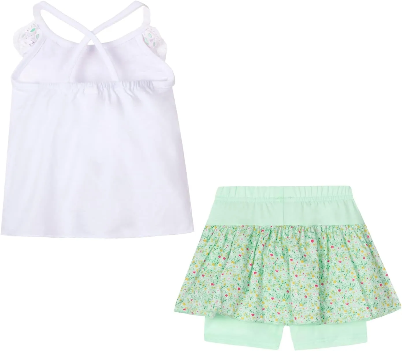 LittleSpring Girls Summer Outfits for Girl Floral Tank Tops and Shorts Casaul Set