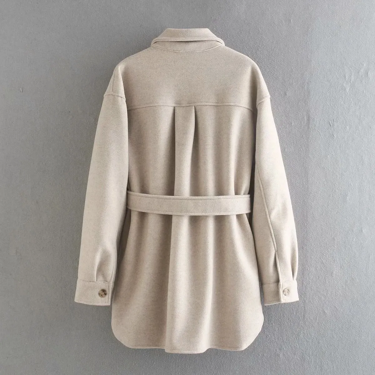 ll Winter Women Jacket Long Sleeves Belted Warm Thicken Coat